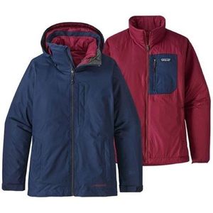 Patagonia Snowbelle 3-in-1 Insulated Ski Jacket in Navy/Maroon Inside
